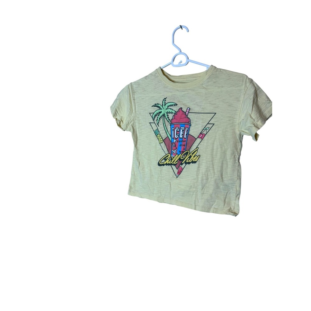 ICEE Shirt Girls 7 Yellow‎ Chill Vibes Slushie Graphic Short Sleeve Tee Top